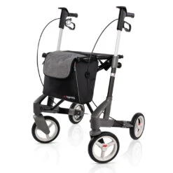 TOPRO Troja 5G Rollator, Schwarz, Leichtgewichtsrollator, Nur 7.8kg, Neue Modellreihe, Gr. M Für Körpergröße 150-200cm, Bis 150kg