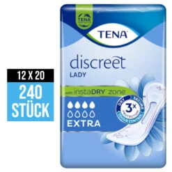 Die Neue Tena Lady Discreet Extra (240 Stück), HMV, Inkontinenzeinlagen Bei Mittlerer Blasenschwäche