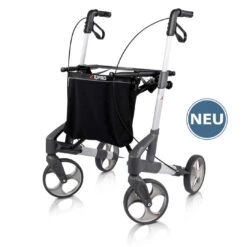 Der Neue Topro Troja Original Rollator, Silber, Verbesserte Nachfolger Des Troja Classic, Faltbar, Modell M Für Erwachsene, Nur 6.8 Kg Und Bis 165kg Nutzergewicht