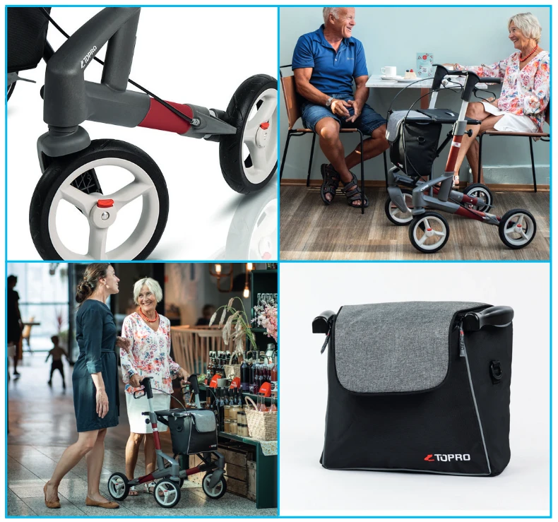 TOPRO Troja 5G Rollator, Rot, Leichtgewichtsrollator, Nur 7.8kg, Neue Modellreihe, Gr. M Für Körpergröße 150-200cm, Bis 150kg 5 TOPRO Troja 5G Rollator, Rot, Leichtgewichtsrollator, Nur 7.8kg, Neue Modellreihe, Gr. M Für Körpergröße 150-200cm, Bis 150kg – Bild 3