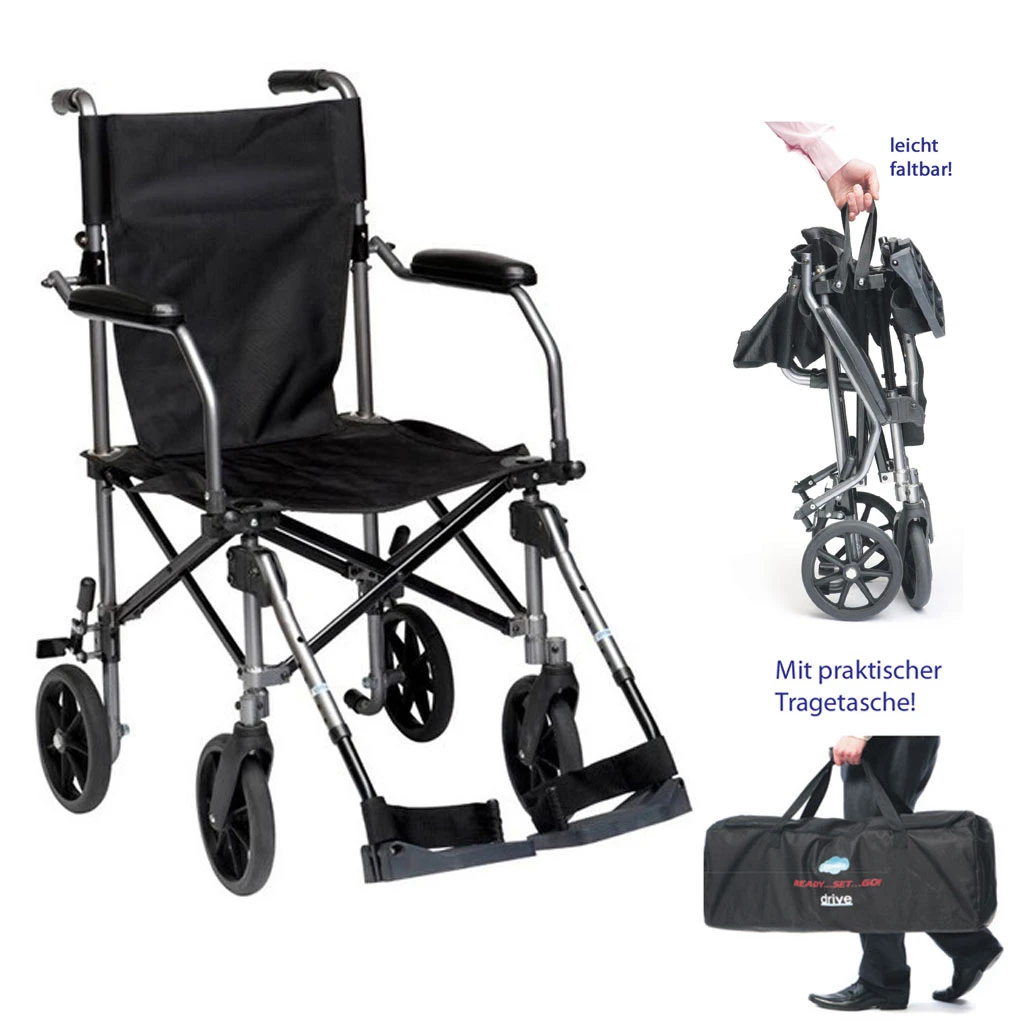 Drive Travelite Reise- Und Transport-Rollstuhl, Nur 9,3 Kg Leicht, Ideal Für Den Gelegentlichen Gebrauch, Bis 115kg Belastbar 3 Drive Travelite Reise- Und Transport-Rollstuhl, Nur 9,3 Kg Leicht, Ideal Für Den Gelegentlichen Gebrauch, Bis 115kg Belastbar