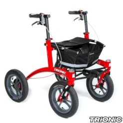 Trionic Rollator Walker 12er Rot (Körpergröße 142-172cm ; Griffhöhe 71-86cm)