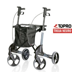 TOPRO Troja Neuro Rollator, Mit Umkehrbremse - Bremse Immer Aktiv, Lösen Durch Anziehen Der Bremshebel - Leichtgewichtsrollator, Gr. M Für Körpergröße 150-200cm, Bis 150kg
