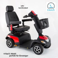 Elektromobil Invacare Orion Metro-6, 4-Rad-E-Mobil, 6 Km/h, Rot, Seniorenmobil Perfekt Für Einsteiger