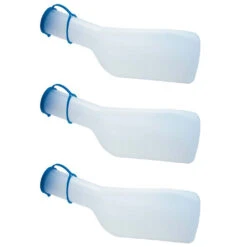3er Set Urinflasche Für Männer, Milchig, 1000ml Volumen, Mit Deckel, Autoklavierbar