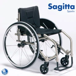 Vermeiren Sagitta Sportiv Aktiv Rollstuhl, Leichtgewicht Alu Ab 9,5 Kg, Starrrahmen Mit Festem Beinstützenvorbau, Sitz- & Rückengurt Anpassbar, Sportbremsen, Bis 100kg (Anfrageprodukt Sonderbau)