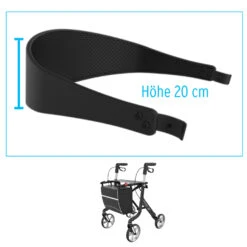 Rückengurt Comfort Für XEON Und Athlon Rollator, Schwarz, 81cm, Komfort Höhe 20cm