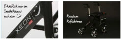 Xeon Carbon Rollator Exklusiv (M), Ultra Leichtgewichts Rollator Niedrig, Gehwagen Mit Bequemer Sitzhöhe 54cm, Griffhöhe 72-85cm, Mit Nur 4,8 Kg Einer Der Leichtesten Leichtgewicht-Rollatoren, Inkl. Stockhalter, Bis 150kg Belastbar 13 Xeon Carbon Rollator Exklusiv (M), Ultra Leichtgewichts Rollator Niedrig, Gehwagen Mit Bequemer Sitzhöhe 54cm, Griffhöhe 72-85cm, Mit Nur 4,8 Kg Einer Der Leichtesten Leichtgewicht-Rollatoren, Inkl. Stockhalter, Bis 150kg Belastbar -Coloplast Verkaufsgeschäft Xeon Rundum Reflektor