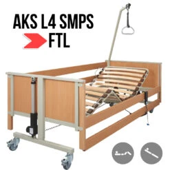 AKS L4 SMPS + FTL Pflegebett, Inkl. Fußtieflagerung, Das Variable Leichtgewichtsbett Mit Holz-Liegefläche, Das Senioren-Pflegebett, Bis 150kg