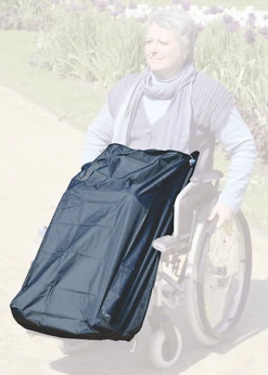 (AV) Beinschutzdecke Grau, Für Rollstuhlfahrer, Dichtes, Rückseitig PU-beschichtetes Polyester Gewebe