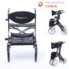 Rollator Carbon (neu Inkl. Vormontage) Bescomed Ultra-Leichtgewichtsrollator, Mehr Komfort, Mehr Sicherheit, Weniger Gewicht, Mit Rückengurt, Stockhalter & Ankipphilfe
