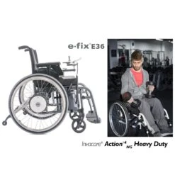 Alber E-Fix E36 Elektrischer Zusatzantrieb, Bis 160kg, Inkl. Invacare Action 4 HD Rollstuhl Leichtgewicht, Inkl. Montage, Jetzt Angebot Anfordern