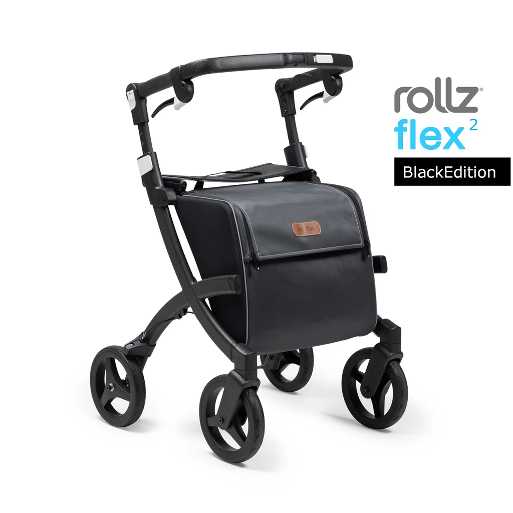 Rollz Flex² Shopping Rollator, Schwarz, Einkaufsrollator, Rollz Flex 2.0 Generation, Klassische Rollatorbremsen Und Robuste Tasche, Auch Als Einkaufstrolley 3 Rollz Flex² Shopping Rollator, Schwarz, Einkaufsrollator, Rollz Flex 2.0 Generation, Klassische Rollatorbremsen Und Robuste Tasche, Auch Als Einkaufstrolley
