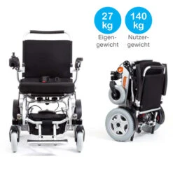 Elektro-Rollstuhl Immer-mobil 140 HMV, 6 Km/h, Faltbar, Leicht, Robust + Alltagstauglich, Inkl. Zwei Akkus Li-Ion Cell Für Mehr Reichweite, Vollgummireifen Pannensicher, Bis 140kg -Coloplast Verkaufsgeschäft immer mobil 140 04 1