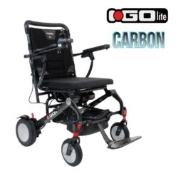 Pride I-Go Lite Carbon Elektrorollstuhl, Faltbarer Leichtgewichts-Reise-Rollstuhl Nur 18kg (+1,8kg Lithium Akku), IGO Travelrollstuhl Bis 6 Km/h, Bis 135kg