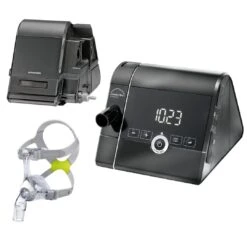 Löwenstein PrismaSOFT-Set CPAP Gerät Mit SoftPAP, Inkl. PrismaAQUA Anfeuchter, Inkl. JOYCEone Nasenmaske, Bei Obstruktiver Schlafapnoe