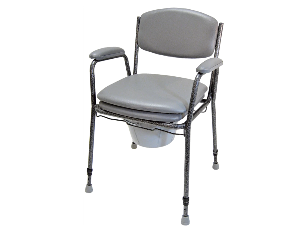 Toilettenstuhl TS 130 Feststehend (ohne Räder), Höhenverstellbar, Inkl. Eimer, Inkl. Sitzpolster, Bis 130kg 4 Toilettenstuhl TS 130 Feststehend (ohne Räder), Höhenverstellbar, Inkl. Eimer, Inkl. Sitzpolster, Bis 130kg – Bild 2