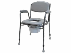 Toilettenstuhl TS 130 Feststehend (ohne Räder), Höhenverstellbar, Inkl. Eimer, Inkl. Sitzpolster, Bis 130kg
