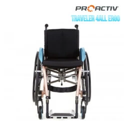 PRO ACTIV TRAVELER 4all Ergo Aktiv-Faltrollstuhl, Hybrid Leichtlaufrollstuhl, Faltbar Mit Starrrahmen-Stabilität, Rücken Klappbar, Bis 120kg