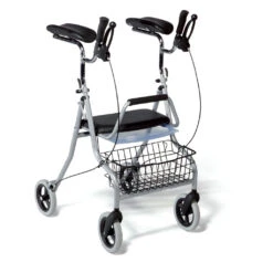 Rollator Mit Unterarmgehstützen, Leichtgewicht, Vermeiren Rollator Typ. 276 C29 HMV, Faltbar, Inkl. Multifunktionsbremse, Einkaufskorb, Tablett, Gepolstertem Sitz Und Auflagen, Bis 120kg