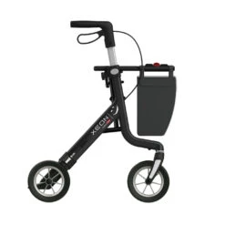 Xeon Carbon Rollator Promo Set, Ultra Leichtgewichts Rollator, Aktion = Stoßabsorbierende PUR-Softräder + Rollatorklingel + LED Licht + Gepolsterter Komfortrückengurt + Rollatorschirm Mit Multifunktionsarm + Clip-Tasche -Coloplast Verkaufsgeschäft xeon soft 1